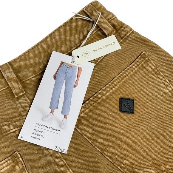 Abrand Revolve Womens Brown Venice High Rise Straight Jeans Size 26 NWT $128 - Picture 13 of 13